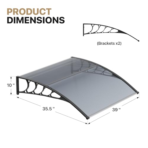 MoNiBloom-Awnings-for-Windows-39×35-Window-Door-Entry-Awning-Polycarbonate-Cover-Front-Door-Window-Shade-Outdoor-Patio-Canopy-Sun-shetter-for-Outside-House-Patio MoNiBloom Awnings for Windows 39×35 Window Door Entry Awning Polycarbonate Cover Front Door Window Shade Outdoor Patio Canopy Sun shetter for Outside House Patio