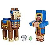  Mattel Minecraft Craft-a-Block 2-PK, Figuras de acción y Juguetes para Crear, Explorar y Sobrevivir, auténticos diseños pixelados, Regalos coleccionables para niños de 6 años o más