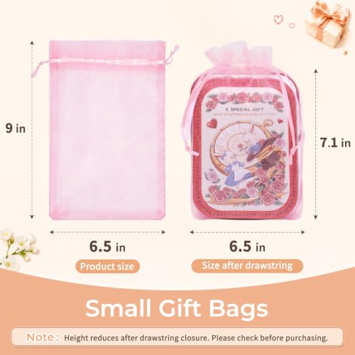 Image of Crweety 50PCS Organza Bags 6x9 Blue Small Mesh Gift Bags Drawstring for Jewelry Sachet Candy Treats, Sheer Pouches Cute Baggies for Birthday Baby & Bridal Shower Wedding Graduation Party Favors