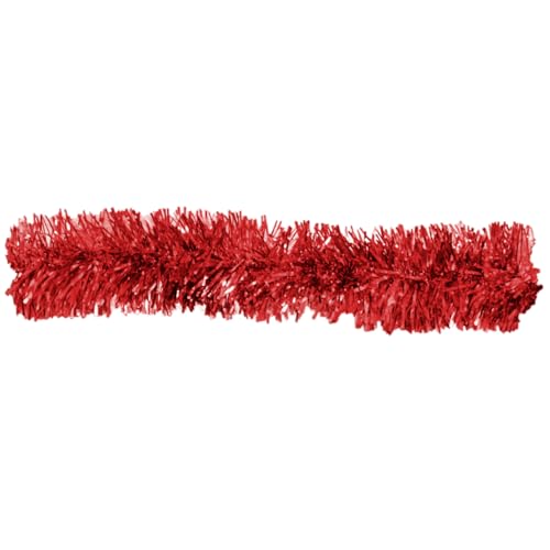 Kit 10 Festão Metalizado 7 Fitas 5cm X 2 Metros Decoracao Natalina Enfeite Natal Festa (Vermelho)