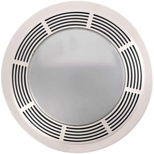 Broan-NuTone 750 Round Fan and Light Combo for Bathroom and Home White Grille with Glass Lens 100-Watts 3.5 Sones 100 CFM