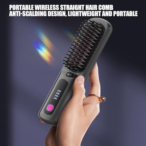 Cordless Straightener,Portable Straightening Comb | Rechargeable Fast Heating 4 Levels Adjustable Straightener for Home Styling Women Curling Travel Teens - Image 5