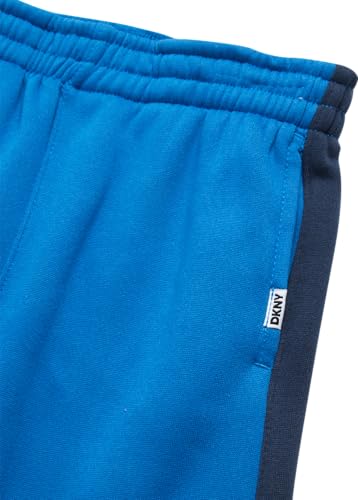 Image of DKNY Toddler Boys' Jogger Set - 3 Piece Short Sleeve Graphic T-Shirt, Pullover Hoodie, and Jogger Sweat Pants (Sizes: 4-7)