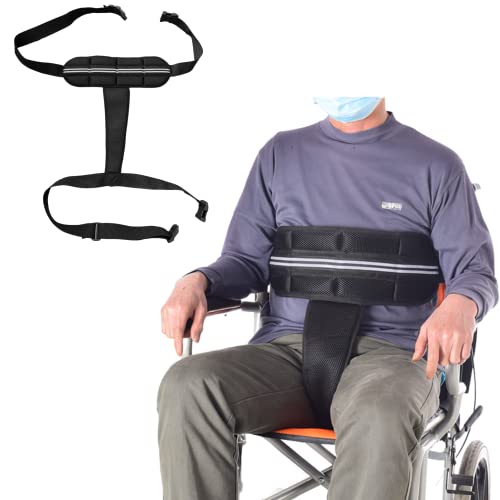 Moocard Wheelchair Seat Belt, Medical Restraints Straps, Adjustable Straps Patients Cares Safety Harness Chair Waist Lap Strap For Elderly, Patient, Disabled (Black) #TOP4