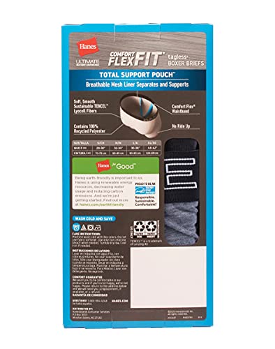 Hanes Ultimate Men's Total Support Pouch Boxer Brief, Assorted Dyed, Large #TOP3