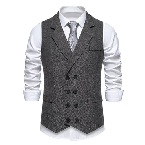 Gilet de costume homme double boutonnage, coupe ajustée premium d'inspiration British