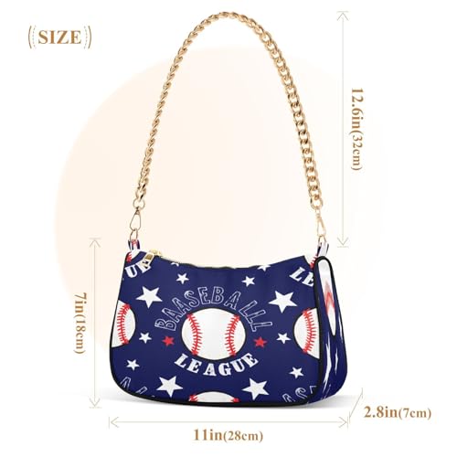 Shoulder Bag for Women Baseballs Tote Handbag Crossbody Bag with Zipper Closure3