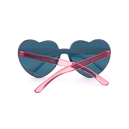 Gifiore Valentine's Heart Sunglasses For Women Heart Shaped Glasses Trendy Party Holiday Gifts(Pink Mirrored Lense) #TOP4