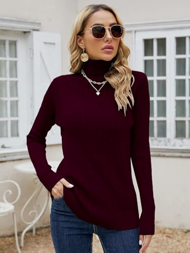 Image of SANGTREE Women's Cable Knit Sweater Long Sleeve Turtleneck Tops | Breathable and Warm Fabric Adapts to Climate Change,Making It Ideal for Autumn,Winter and Transitional Spring Days.