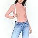 Pink Turtleneck Tops for Women Long Sleeve Slim Fit Thermal Underwear Tops Lightweight Basic Pullover Layering Top L