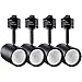 LEONLITE 4-Pack 8.5W (50W Eqv.) Integrated CRI90+ LED Black Track Light Head, Dimmable 38° Spotlight Track Light, 500lm Energy Star & ETL Listed, for Wall Art Exhibition Lighting, 2700K Soft White