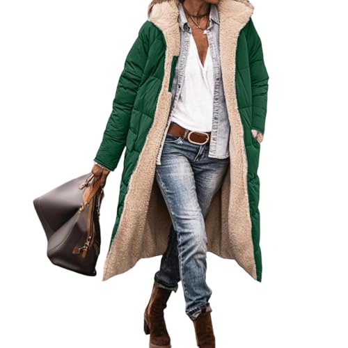 Genérico Abrigo Mujer Invierno Rebajas Abrigos Mujer Termica Ropa Invierno Deportiva Talla Grande Chaqueta Elegante Jacket Otoño 2#Verde Oscuro XXL