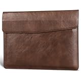 CPNVWA 16 inch Genuine Leather Laptop Sleeve for MacBook Pro 16 Inch M5 M4 M3 M2 M1 Pro/Max＆MacBook Air 15 Inch M5 M4 M3 M2 Case,Premium Protective Case Cover with Magnetic Closure-Vintage Dark Brown