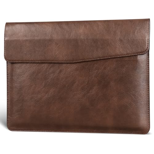 CPNVWA 13 Inch Leather Laptop Sleeve for MacBook Neo (Apple A18 Pro) & MacBook Air 13 Inch M5 M4 M3 M2 M1 & MacBook Pro 13 Inch M2 M1,Protective Case Cover with Magnetic Closure,Dark Brown