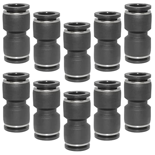 Qolekog Pneumatisches, gerade, 0,95 cm (3/8 Zoll) Rohr OD Push to Connect Fittings Push Fit Fitting PU-3/8 (10 Stück) Cover