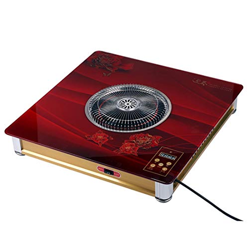 Kohlenbecken, Elektrische Heizung Für Kohlenbecken, Warme Füße, 2000 W, Fernbedienung, Timing, Sicherheitsschloss (rot) No Increase