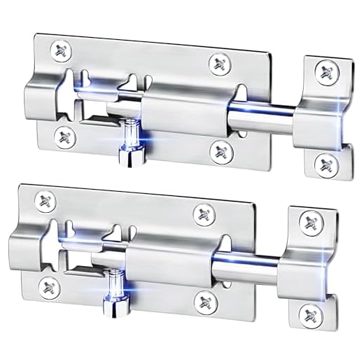 FATLODA 2 Pack Barrel Bolt Latch, Slide Bolt Latch 3 Inches Slide Latch Lock, Thickened Stainless Steel Sliding Lock for Door, Brushed Finish Sliding Bolt Lock, Sliding Bolt Latch with 12PCS Screws