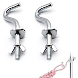 No Rust 3/8 Inch Diameter 2 Pcs Hammock Hooks Galvanized Zinc Hook Heavy Duty...