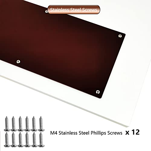 Galofay Door Kick Plate 34 Inches Acrylic Decorative Plates Protector For 36 Inches Front Doors, 1/10 Inch Thickness 6"X34" Reddish Brown #TOP3