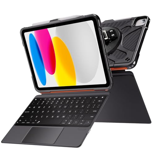 Funda para iPad de 11ª generación con teclado trackpad retroiluminado 7 colores y giro 360