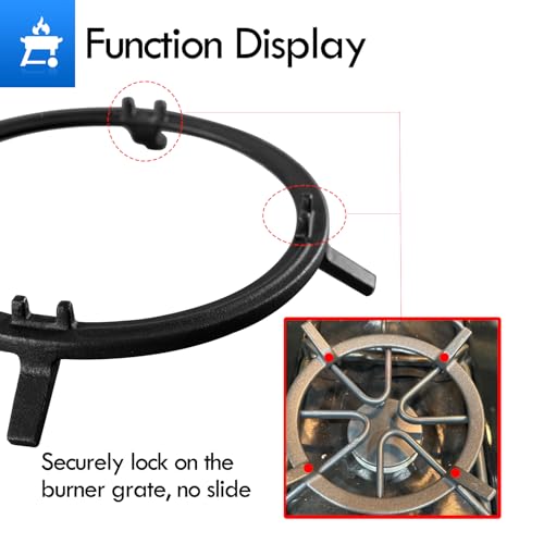 image for Grillflame Wok Ring, 6.3 Inch Cast Iron Wok Support Ring Replacement P