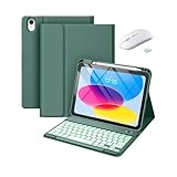 Tastatur hülle für iPad Air 11 Zoll (M3) 2025, Air 11 Zoll (M2) 2024 mit Stifthalter, schlanke, leichte Hülle mit magnetisch Abnehmbarer kabelloser Tastatur