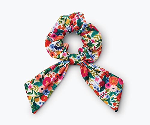 Rifle Paper Co. Garden Party Scrunchie, 100% Polyester, Digitally Printed, 3.5" Diameter, Scarf Tie For Hair, Soft Elastic Scrunchie Hair Band, Works As Ponytail Holder Or Wrist Accessory #TOP11