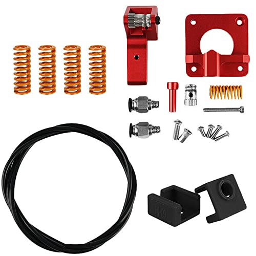 Upgrade All Metal Aluminium MK8 Dual Gear Extruder, Premium XS Bowden Schläuche, pneumatische Kupplungen, Bett-Level Federn, für 3D Drucker Ender 3/3Pro CR-10/10S, CR-10 S4 und CR-10 S5 Cover