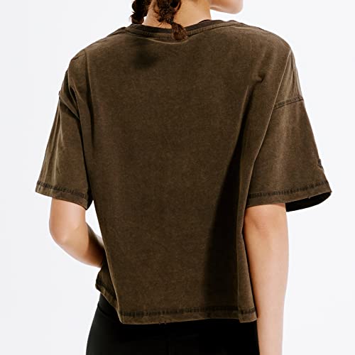 Shirts for Teens Girls, Y2K Crop Top T Shirt, Short Sleeve Tops T in Soft Breathable, Tops Sweaters for Women in Charcoal3