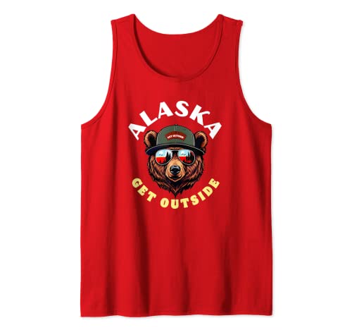 Alaska Hipster Bear Illustration Get Outside! Nature Camiseta sin Mangas