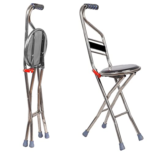 Canne siège pliable en acier inoxydable pour randonnée et seniors