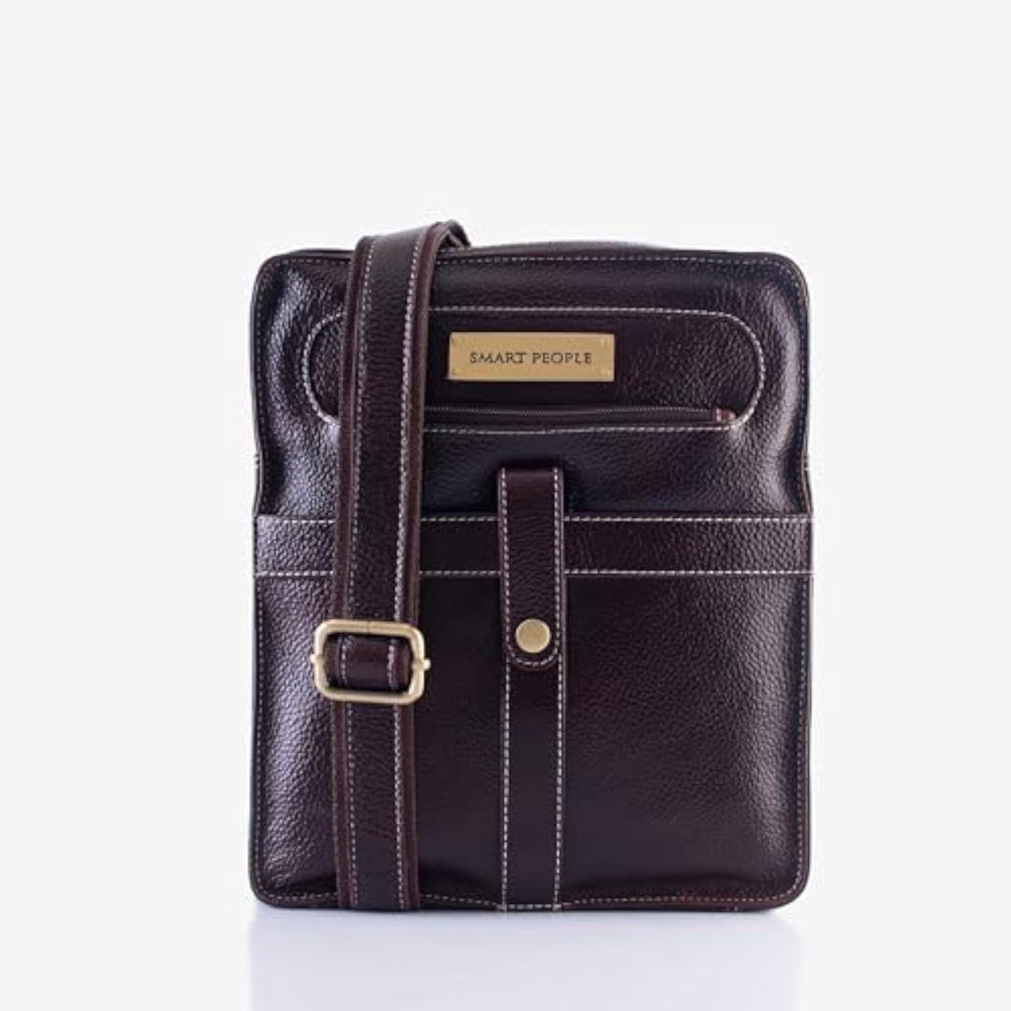 Leather Crossbody Sling Bag for Men, Adjustable Strap
