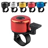 ADOGO Fahrradklingel, Fahrrad Klingel laut und klar, Fluminiumlegierung Fahrradglocke Laut für Mountainbike, Citybike, Rennrad, 22.2mm-22.8mm Lenker (Rot)