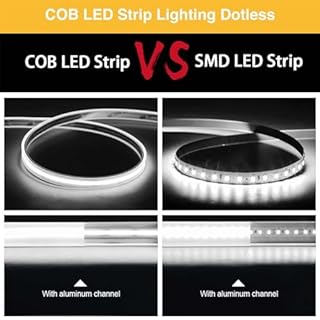 LLTOP COB LED Strip Lights Waterproof IP67 DC24v Daylight White 6000K 16.4ft/5m High CRI 92Ra+ Outdoor LED Tape Lighting DIY Cuttable for Bedroom Kitchen Cabinet Shelf (Power Supply Not Included)
