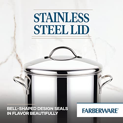 Image of Farberware Classic Series Stainless Steel Induction 12 Quart Stock Pot with Lid, Silver