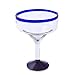 NOVICA - 284619 NOVICA Clear Blue Rim Glass Eco-Friendly Margarita Glasses, 13 Ounces, 'Cobalt Contrasts' (Set Of 6)