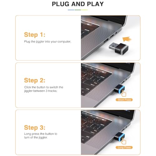 Mouse Jiggler, USB Mouse Mover with Switch Key, Automatic Mini Mouse Shaker, Undetectable Mouse Jiggers, Keeps PC Awake, Prevent Laptop Entering Sleep, Plug and Play