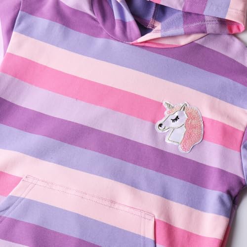 Image of weLaken Unicorn Sweatshirts for Girls Thick Cotton Pullover Tops Fall Winter Children Girls Clothing