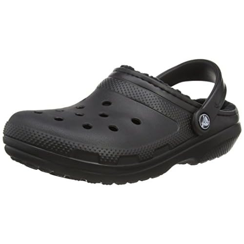 Crocs Unisex Classic Lined Clogs, Black/Black, 43/44 EU