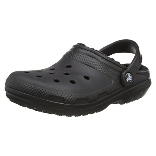 Crocs Unisex Classic Lined Clogs, Black/Black, 43/44 EU