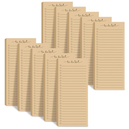 Image of Censen 10 Pack 500 Sheets to Do List Notes Daily Checklist Notepad with 50 Sheets Undated Memo Pad Color Block Shopping List Weekly Plan Notepad Organizer Planners(Wood Color,Lined) | Note Book 509 Sheets Colorful Memo Pad Office School Supplies Planner Shopping Weekly Plan Task Organizer Tear-off Design