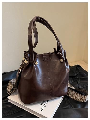 Women’s Vintage Crossbody Shoulder Bucket Bags Top Handle Handbag Hobo Purses2