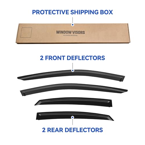 Image of Window Visors Rain Guards for 2019 2020 2021 2022 2023 2024 Kia Forte, Out-Channel Window Vent Wind Deflectors Visors Shades for 19 20 21 22 23 24 Forte