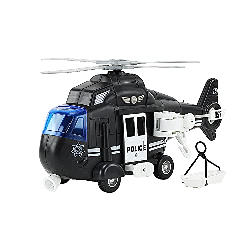 Brinquedo Helicóptero Resgate Polícia ou Bombeiro c/ Luz e Som (Polícia)