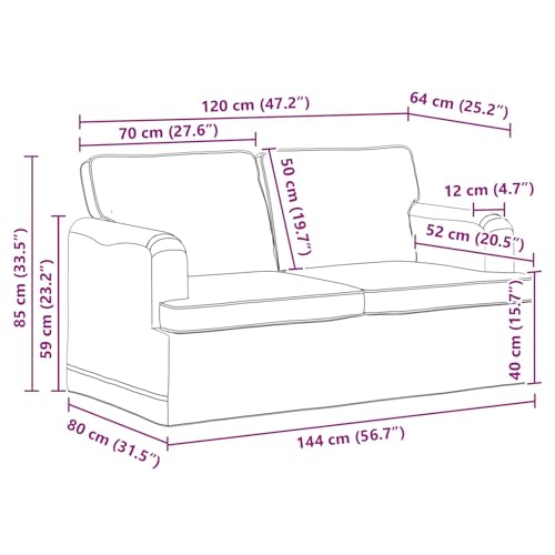 Sofá de 2 plazas ergonómico que alivia la espalda con estructura de metal resistente 4