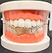 2 PCS Twisted Wave Full Diamond Iced Out Gold-plated Diamond Gold and Silver Grillz Teeth Cap for Bottom or Upper