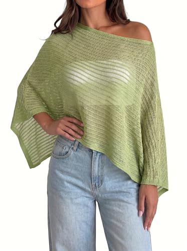 Dokotoo Crochet Off Shoulder Poncho Top Boho Shrug Shawl Wraps