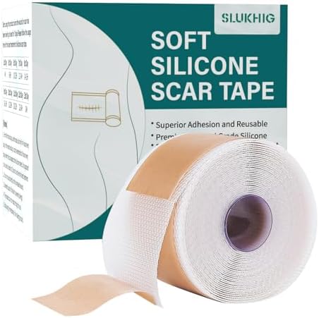 Silicone Scar Sheets (1.6"x 158" Roll-4M), Silicone Scar Tape for Scar Removal Treatment, Reusable Silicone Scar Strips for C-Section, Keloid, Burn, Acne, Surgical Scars