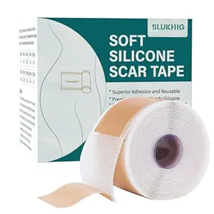 Silicone Scar Sheets (1.6"x 158" Roll-4M), Silicone Scar Tape for Scar Removal Treatment, Reusable Silicone Scar Strips for C-Section, Keloid, Burn, Acne, Surgical Scars
