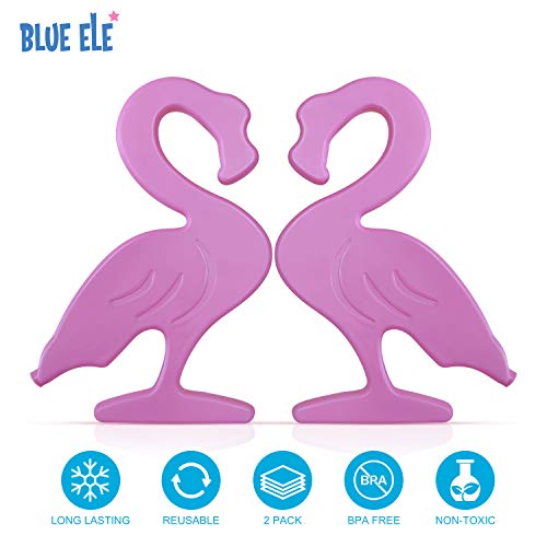 Blue Ele Cute Carton Freezer Packs Slim Ice Pack For Lunch Box, Bpa Free, Reusable And Long Lasting, Lightweight Design For Kids & Adult, Set Of 2, Goose Shape In Pink #TOP2